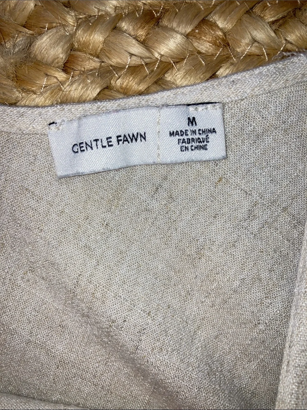 Gentle Fawn Harper Neutral Beige linen blend romper Sz M